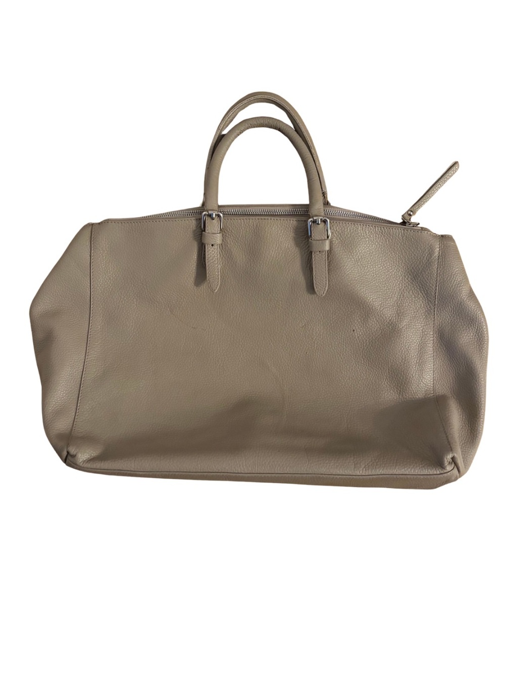 Giani Chiarini Italian Pebbled Leather Carry-All - Dove Grey